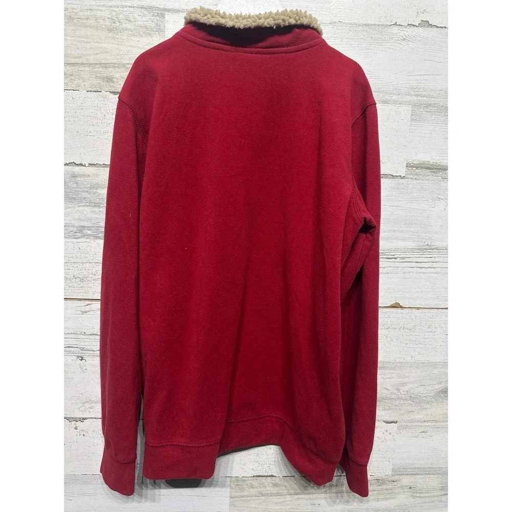 Carter's Pullover Boys 14 Red Sherpa Collar Quarter Zip Fleece EUC